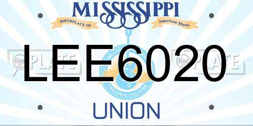 LEE6020 Mississippi License Plate