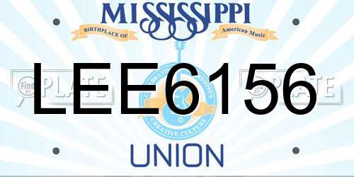LEE6156 Mississippi License Plate