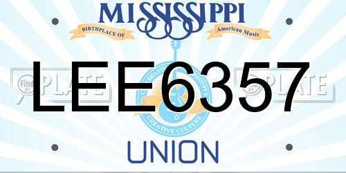 LEE6357 Mississippi License Plate