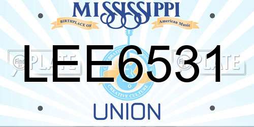 LEE6531 Mississippi License Plate