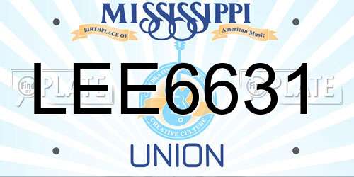LEE6631 Mississippi License Plate