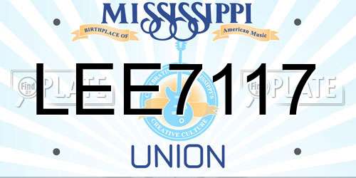LEE7117 Mississippi License Plate