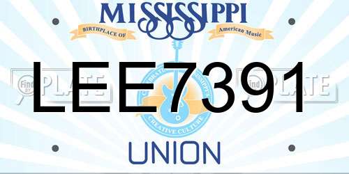 LEE7391 Mississippi License Plate