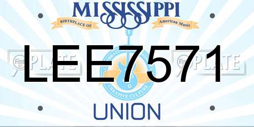 LEE7571 Mississippi License Plate