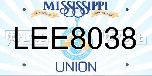 LEE8038 Mississippi License Plate