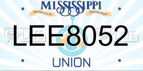 LEE8052 Mississippi License Plate