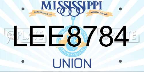 LEE8784 Mississippi License Plate