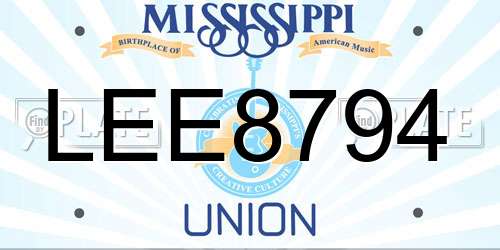 LEE8794 Mississippi License Plate