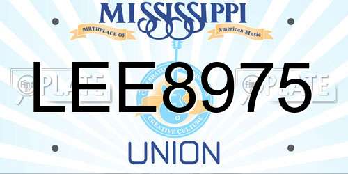 LEE8975 Mississippi License Plate