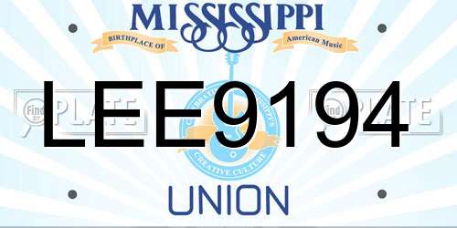 LEE9194 Mississippi License Plate
