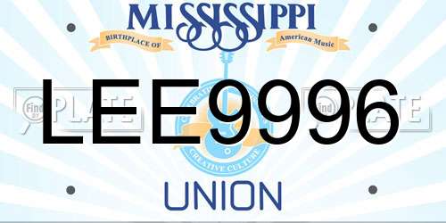 LEE9996 Mississippi License Plate