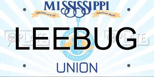 LEEBUG Mississippi License Plate