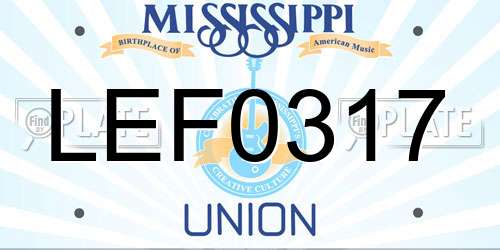 LEF0317 Mississippi License Plate