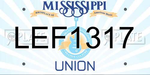LEF1317 Mississippi License Plate