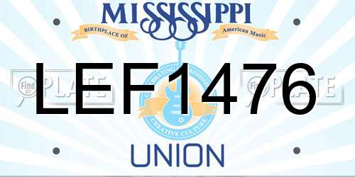LEF1476 Mississippi License Plate