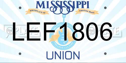 LEF1806 Mississippi License Plate