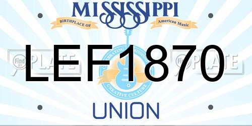 LEF1870 Mississippi License Plate