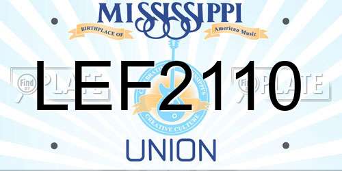 LEF2110 Mississippi License Plate