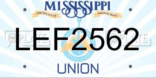 LEF2562 Mississippi License Plate