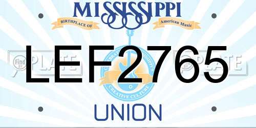 LEF2765 Mississippi License Plate