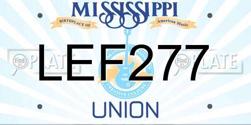 LEF277 Mississippi License Plate