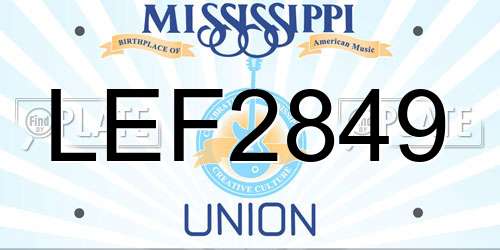 LEF2849 Mississippi License Plate