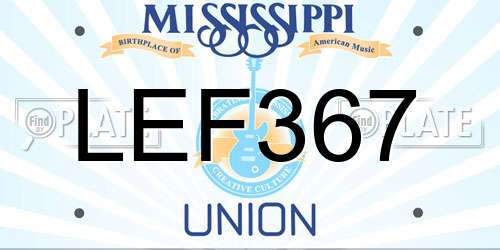 LEF367 Mississippi License Plate