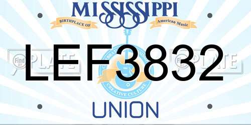 LEF3832 Mississippi License Plate