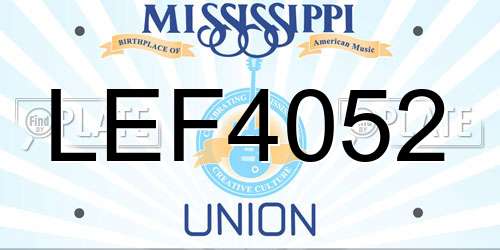 LEF4052 Mississippi License Plate