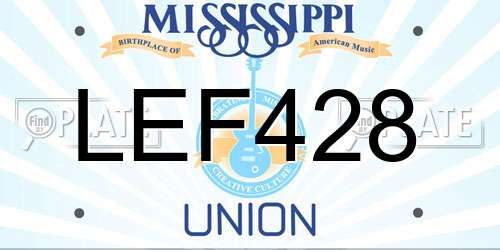LEF428 Mississippi License Plate