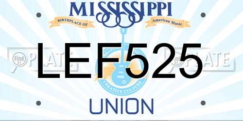 LEF525 Mississippi License Plate
