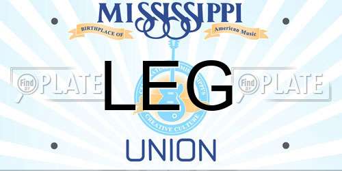LEG Mississippi License Plate