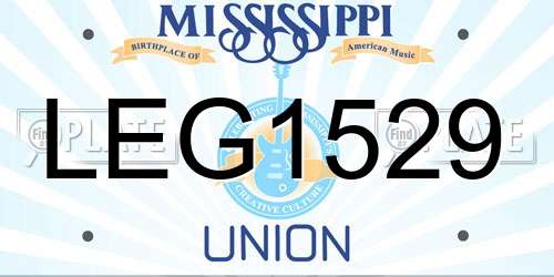 LEG1529 Mississippi License Plate