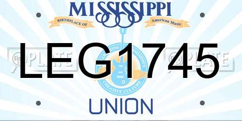 LEG1745 Mississippi License Plate
