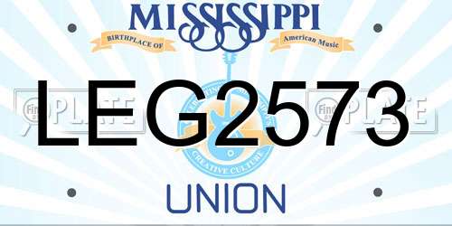 LEG2573 Mississippi License Plate