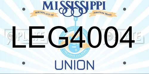 LEG4004 Mississippi License Plate