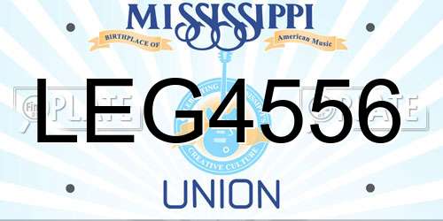LEG4556 Mississippi License Plate