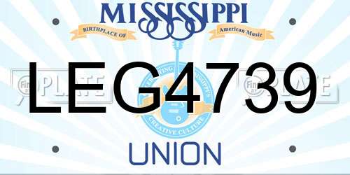 LEG4739 Mississippi License Plate