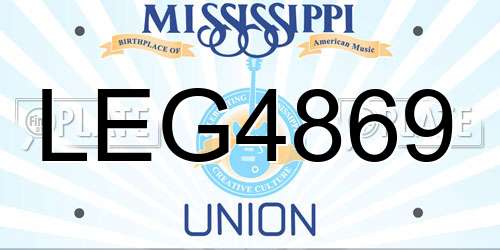 LEG4869 Mississippi License Plate