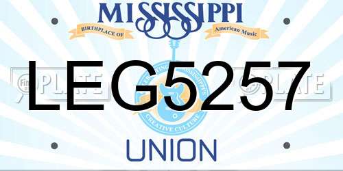 LEG5257 Mississippi License Plate