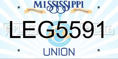 LEG5591 Mississippi License Plate
