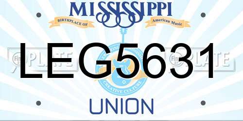 LEG5631 Mississippi License Plate