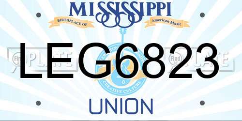 LEG6823 Mississippi License Plate
