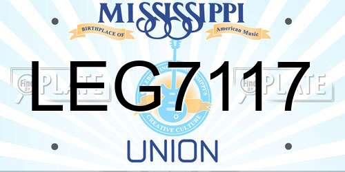 LEG7117 Mississippi License Plate