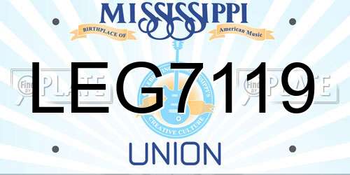 LEG7119 Mississippi License Plate