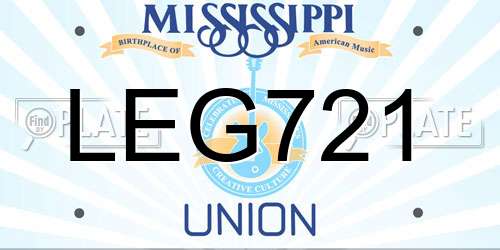 LEG721 Mississippi License Plate