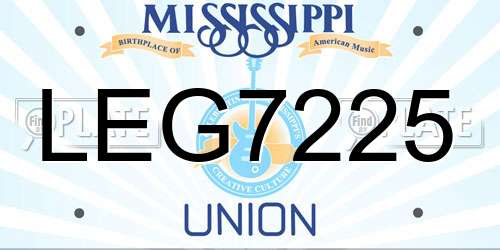 LEG7225 Mississippi License Plate