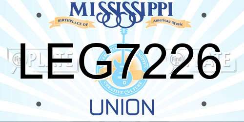 LEG7226 Mississippi License Plate