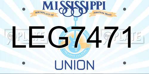 LEG7471 Mississippi License Plate