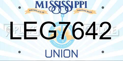 LEG7642 Mississippi License Plate